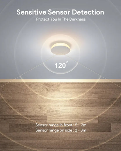 (Pack of 4）LED Motion Sensor Night Light Indoor, Cordless Battery Powered,Stick-on Warm White Light with Built-in Infrared Motion Detection, Sensor Light for Hallway,Bedroom - Image 3