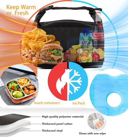 Stainless Steel Snack Box Container with Ice Pack & Lunch Bag for Man & Women - Bento Lunch Box Kit for School,office,Work,Travel,Camping, Reusable Lunch Meal Prep Containers Compartment Leak-Proof - Image 8