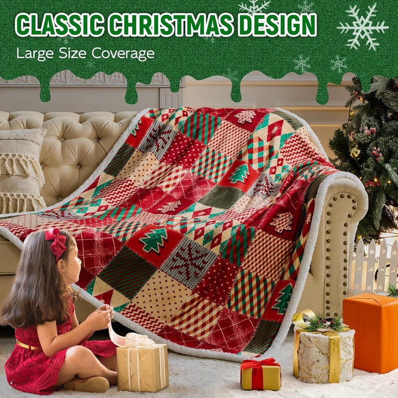 Christmas Throw Blanket, Christmas Decorations Gifts for Women, Sherpa Flannel Fleece Winter Holiday Blanket, Fluffy Cozy Soft Christams Throws for Couch Sofa Bed, DoubleDeer, 50" X 60" - Image 4