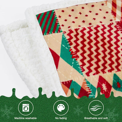 Christmas Throw Blanket, Christmas Decorations Gifts for Women, Sherpa Flannel Fleece Winter Holiday Blanket, Fluffy Cozy Soft Christams Throws for Couch Sofa Bed, DoubleDeer, 50" X 60" - Image 6