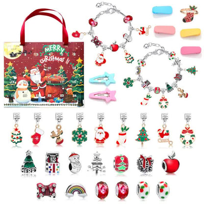Christmas Advent Calendar 2025 Girls, 24 Days Xmas Countdown Calendar Jewelry Bracelet Set, DIY Bracelets Ornament Christmas Vacation Advent Calendar, Christmas Gift Set for Girls Boys Kids Women - Image 3