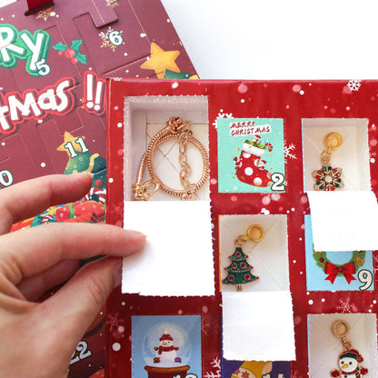 Christmas Advent Calendar 2025 Girls, 24 Days Xmas Countdown Calendar Jewelry Bracelet Set, DIY Bracelets Ornament Christmas Vacation Advent Calendar, Christmas Gift Set for Girls Boys Kids Women - Image 4