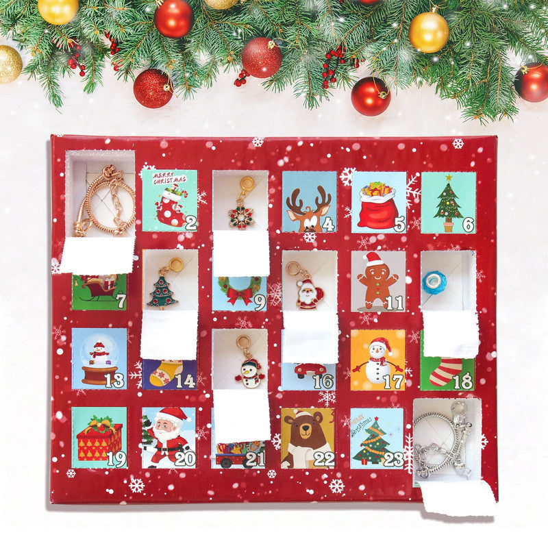 Christmas Advent Calendar 2025 Girls, 24 Days Xmas Countdown Calendar Jewelry Bracelet Set, DIY Bracelets Ornament Christmas Vacation Advent Calendar, Christmas Gift Set for Girls Boys Kids Women - Image 6