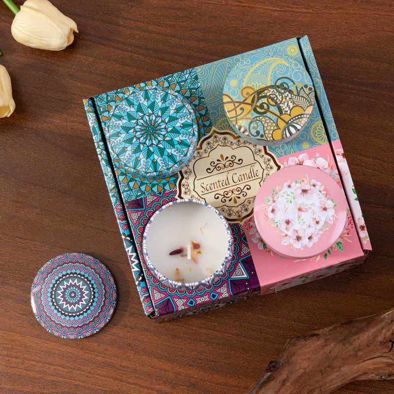 4 Pack Scented Candles Gifts for Women: Aromatherapy Candle Set, Soy Candles for Home Scented, Up to 120H Burning, Candle Gift Set for Bath Meditation Birthday, Diwali, Thanksgiving, Christmas Gifts - Image 3