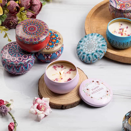 4 Pack Scented Candles Gifts for Women: Aromatherapy Candle Set, Soy Candles for Home Scented, Up to 120H Burning, Candle Gift Set for Bath Meditation Birthday, Diwali, Thanksgiving, Christmas Gifts - Image 4