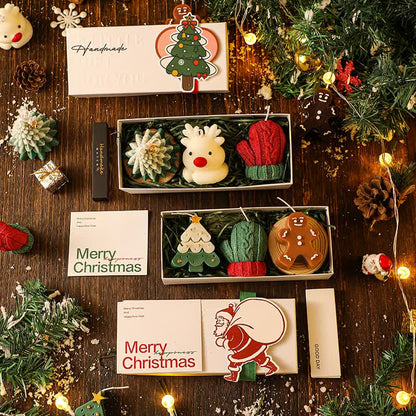 3PCS Christmas Scented Candle Gift Set - Elk, Tree, Gingerbread Man, Glove Shaped for Women, Xmas Home Decor, Party, Bedroom, Table Decorations - Image 3