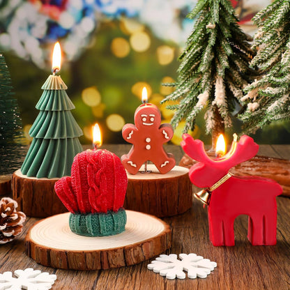 3PCS Christmas Scented Candle Gift Set - Elk, Tree, Gingerbread Man, Glove Shaped for Women, Xmas Home Decor, Party, Bedroom, Table Decorations - Image 6
