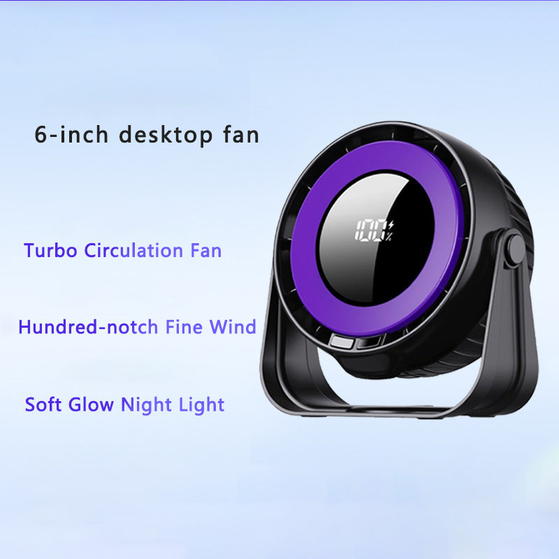 Desk Fan, Small Quiet LED Display Portable Table Fans, 180°Tilt, 100 Speeds, 5 Modes, Rechargeable 4000mAh Battery Operated USB Fan For Office, Bedroom, Outdoor(Black)Christmas Gifts - Image 2