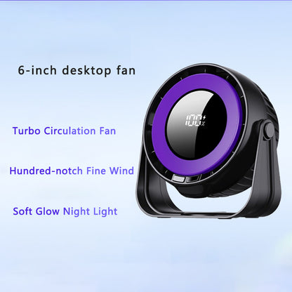 Desk Fan, Small Quiet LED Display Portable Table Fans, 180°Tilt, 100 Speeds, 5 Modes, Rechargeable 4000mAh Battery Operated USB Fan For Office, Bedroom, Outdoor(gray)Christmas Gifts - Image 2