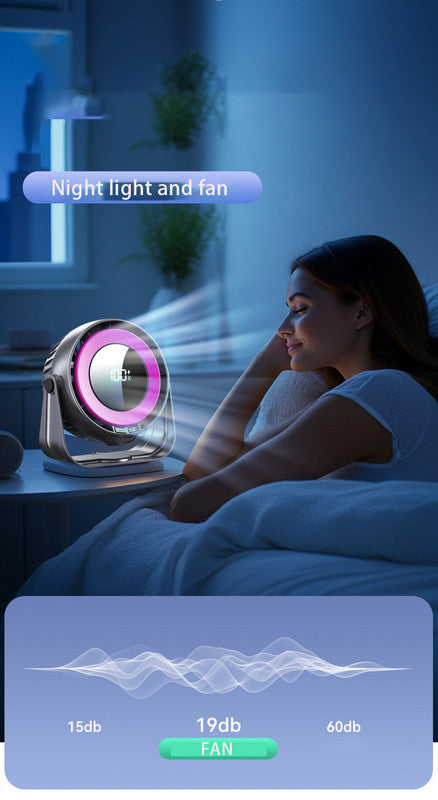 Desk Fan, Small Quiet LED Display Portable Table Fans, 180°Tilt, 100 Speeds, 5 Modes, Rechargeable 4000mAh Battery Operated USB Fan For Office, Bedroom, Outdoor(gray)Christmas Gifts - Image 3