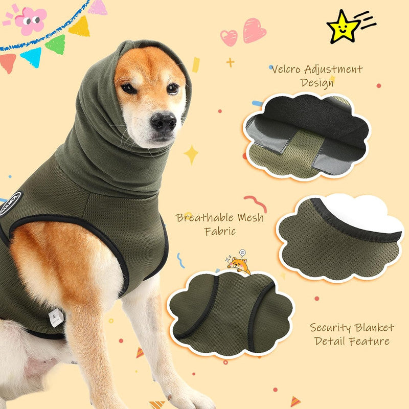 Pet Products Dog Anxiety Vest and Coat, Vet Visits and Separation - Keep Pet Calm, Dog Jacket for Thunder, Fireworks, Anti Anxiety Vest for Dogs and Cat Body and Ear, Green, L - Image 3
