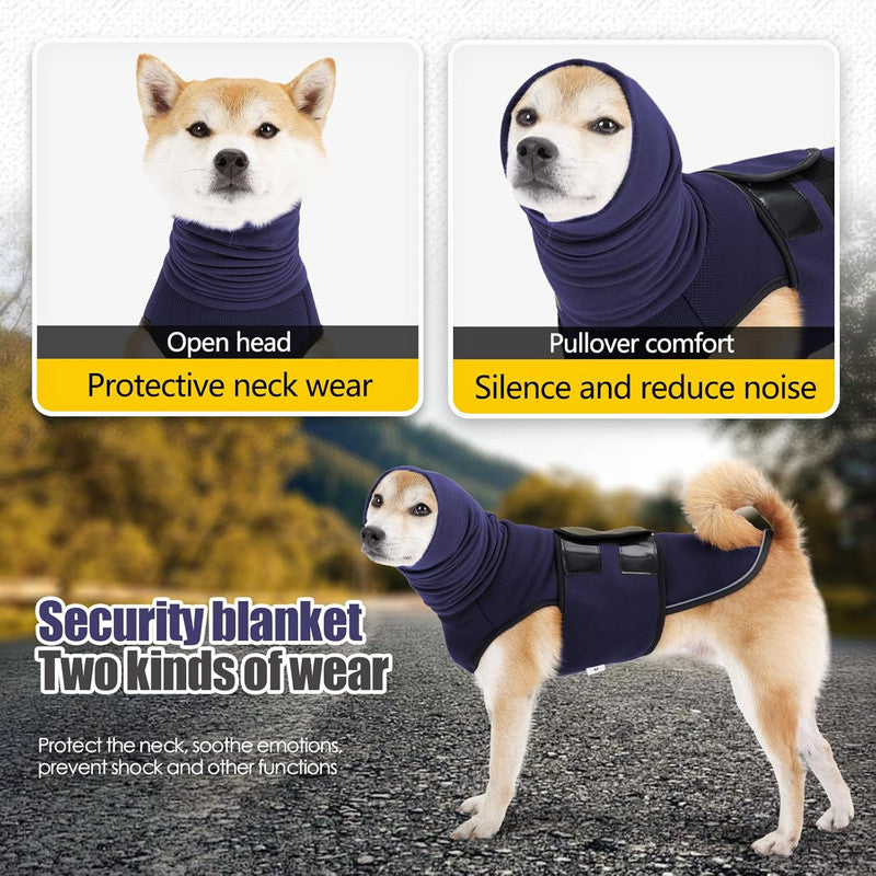 Pet Products Dog Anxiety Vest and Coat, Vet Visits and Separation - Keep Pet Calm, Dog Jacket for Thunder, Fireworks, Anti Anxiety Vest for Dogs and Cat Body and Ear, Dark Blue, S - Image 4