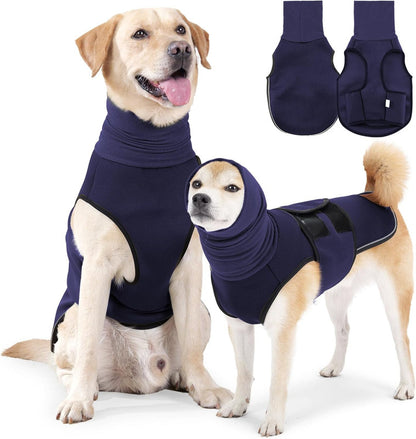 Pet Products Dog Anxiety Vest and Coat, Vet Visits and Separation - Keep Pet Calm, Dog Jacket for Thunder, Fireworks, Anti Anxiety Vest for Dogs and Cat Body and Ear, Dark Blue, XXL