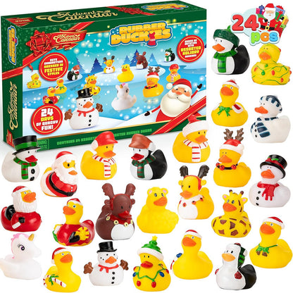 2025 Advent Calendar Christmas Ducks - 24pcs Rubber Duck Advent Calendar 24 Days of Christmas Countdown Toys for Christmas Gifts Party Favors Kids Toddlers Random Duck Gift Box - Image 2