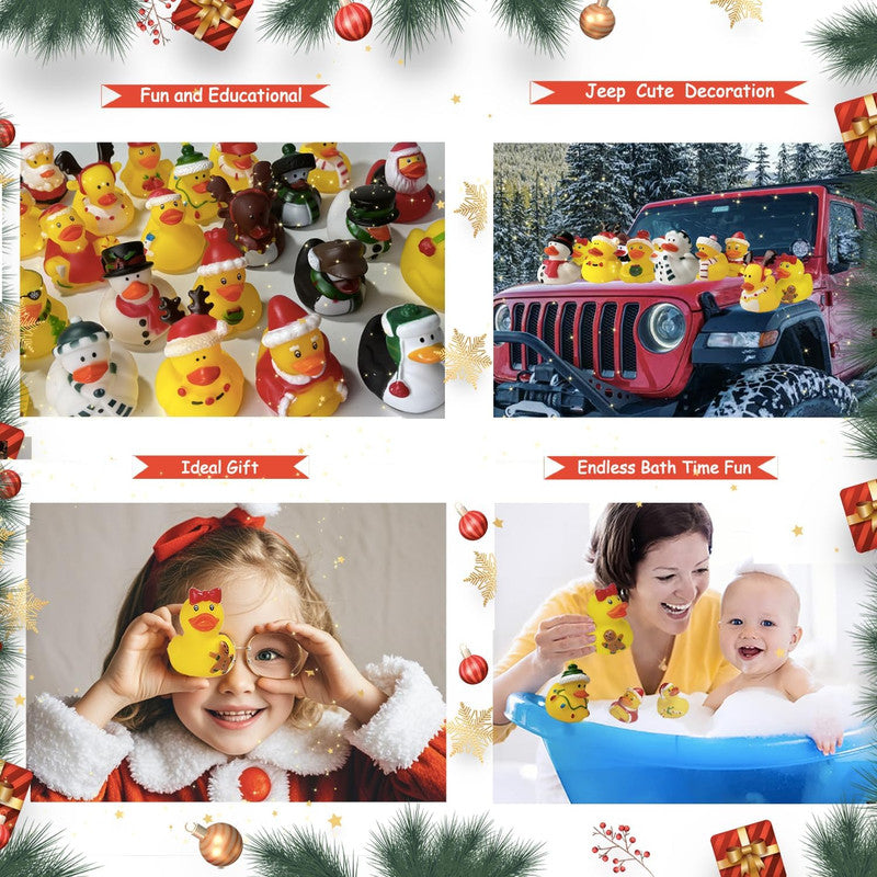 2025 Advent Calendar Christmas Ducks - 24pcs Rubber Duck Advent Calendar 24 Days of Christmas Countdown Toys for Christmas Gifts Party Favors Kids Toddlers Random Duck Gift Box - Image 7