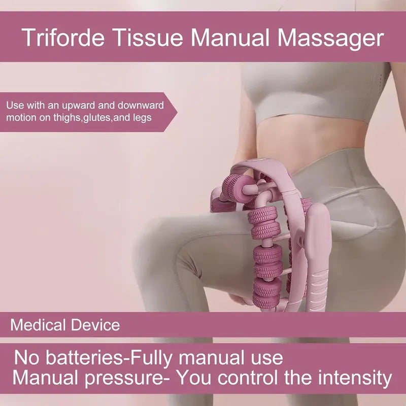 Lymphatic Drainage Massager,Cellulite Massage Roller,Body Sculpting Machine，Thighs Massager, Manual Leg Roller，Relaxing Muscles,360 °28 Wheels Anti Cellulite Roller for Legs (Pink) - Image 2