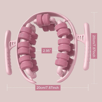 Lymphatic Drainage Massager,Cellulite Massage Roller,Body Sculpting Machine，Thighs Massager, Manual Leg Roller，Relaxing Muscles,360 °28 Wheels Anti Cellulite Roller for Legs (Pink) - Image 3