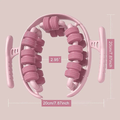 Lymphatic Drainage Massager,Cellulite Massage Roller,Body Sculpting Machine，Thighs Massager, Manual Leg Roller，Relaxing Muscles,360 °28 Wheels Anti Cellulite Roller for Legs (Pink) - Image 3