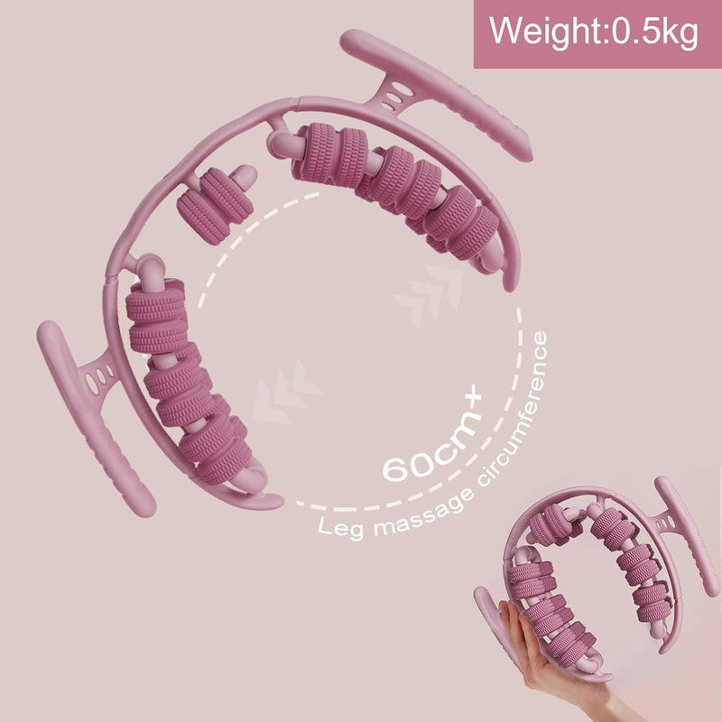 Lymphatic Drainage Massager,Cellulite Massage Roller,Body Sculpting Machine，Thighs Massager, Manual Leg Roller，Relaxing Muscles,360 °28 Wheels Anti Cellulite Roller for Legs (Pink) - Image 4
