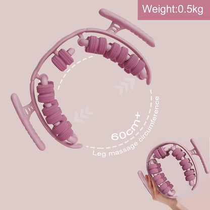 Lymphatic Drainage Massager,Cellulite Massage Roller,Body Sculpting Machine，Thighs Massager, Manual Leg Roller，Relaxing Muscles,360 °28 Wheels Anti Cellulite Roller for Legs (Pink) - Image 4