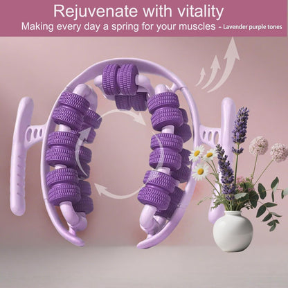 Lymphatic Drainage Massager,Cellulite Massage Roller,Body Sculpting Machine，Thighs Massager, Manual Leg Roller，Relaxing Muscles,360 °28 Wheels Anti Cellulite Roller for Legs (PURPLE)