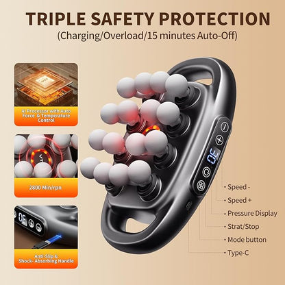 16-Head Massage Gun Set, Deep Tissue Percussion Massager with 3 Modes & 30 Intensities,Quiet Muscle Massage Gun for Back,Shoulders, Legs, Foot, Body Muscle Pain Relief Christmas gifts - Image 2