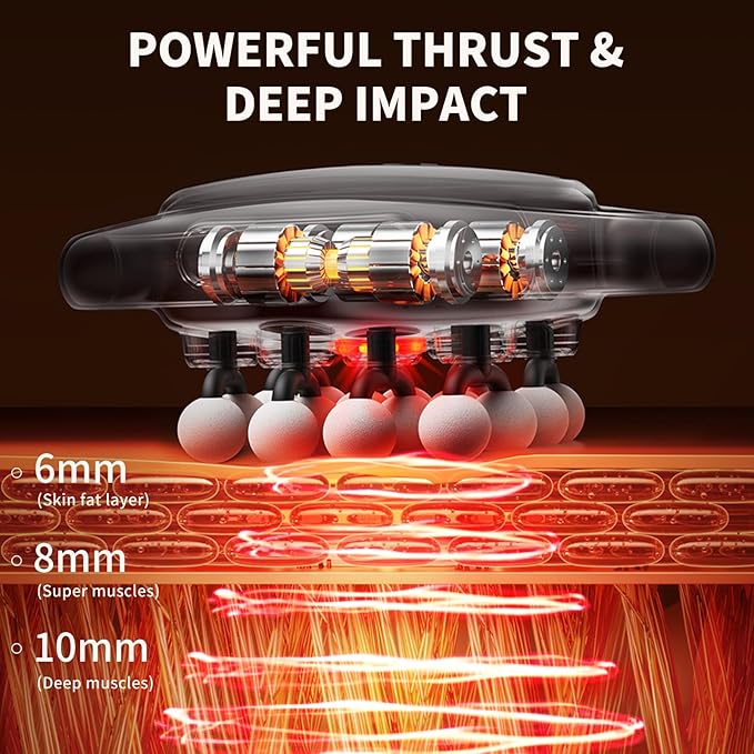 16-Head Massage Gun Set, Deep Tissue Percussion Massager with 3 Modes & 30 Intensities,Quiet Muscle Massage Gun for Back,Shoulders, Legs, Foot, Body Muscle Pain Relief Christmas gifts - Image 3