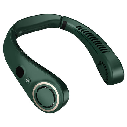 Portable Neck Fan Upgraded, Neckbrace Personal Hands Free, 5 Speed Gears Adjustment, 2000 mAh Wearable Bladeless Quiet Rechargeable for Outdoor Indoor, Gifts for Women Men- Green Christmas Gifts