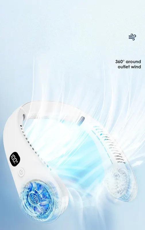 Portable Neck Fan Upgraded, Neckbrace Personal Hands Free, 5 Speed Gears Adjustment, 2000 mAh Wearable Bladeless Quiet Rechargeable for Outdoor Indoor, Gifts for Women Men- Pink Christmas Gifts - Image 2