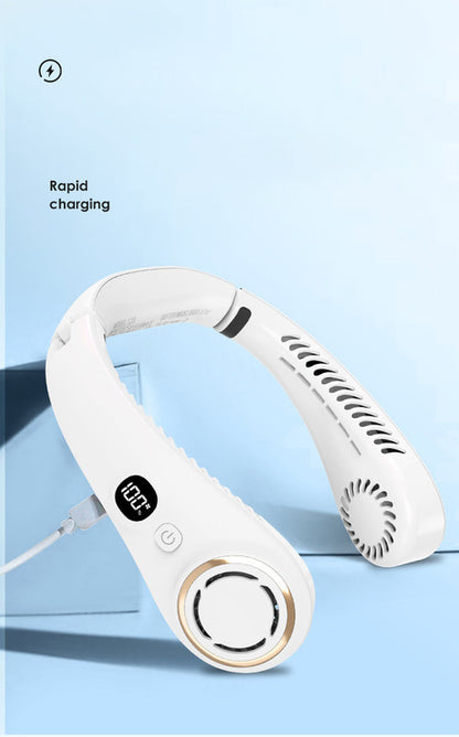 Portable Neck Fan Upgraded, Neckbrace Personal Hands Free, 5 Speed Gears Adjustment, 2000 mAh Wearable Bladeless Quiet Rechargeable for Outdoor Indoor, Gifts for Women Men- White Christmas Gifts - Image 5