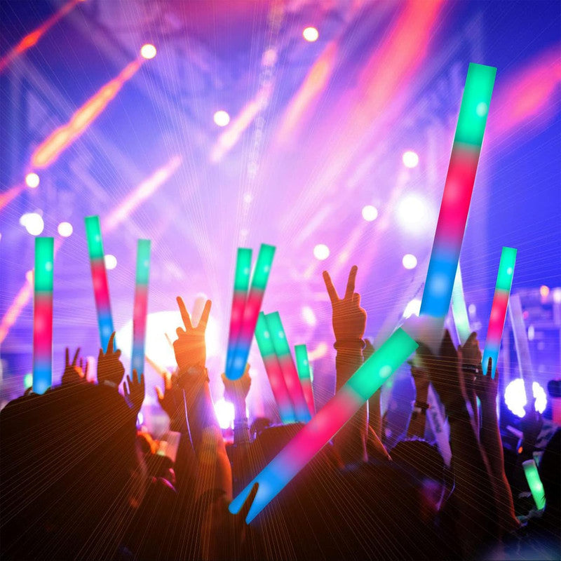 16PCS Foam Glow Sticks, Foam Light Up Sticks with 3 Modes Colorful Flashing, Glow Stick Bulk Party Pack, Glow in Dark Party Supplies, LED Foam Sticks Bulk for Wedding, Raves, Concert, Halloween - Image 3