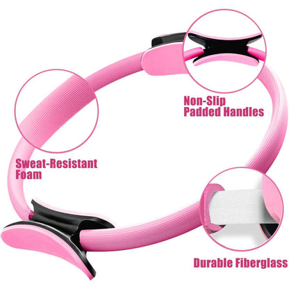 Pilates Ring Kit – Pilates 14" Magic Circle, 9" Mini Exercise Ball for Inner Thighs, Arms & Core Toning – Home Pilates Fitness Ring Workout Set for Women Beginner Starter kit - Image 2