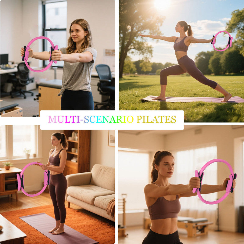 Pilates Ring Kit – Pilates 14" Magic Circle, 9" Mini Exercise Ball for Inner Thighs, Arms & Core Toning – Home Pilates Fitness Ring Workout Set for Women Beginner Starter kit - Image 3