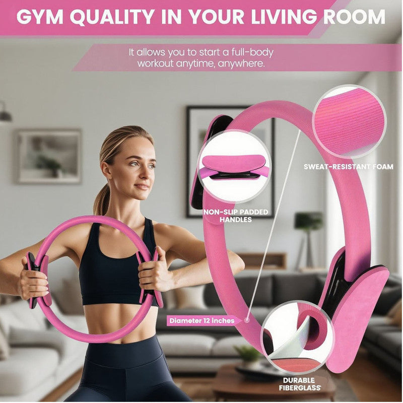 Pilates Ring Kit – Pilates 14" Magic Circle, 9" Mini Exercise Ball for Inner Thighs, Arms & Core Toning – Home Pilates Fitness Ring Workout Set for Women Beginner Starter kit - Image 5