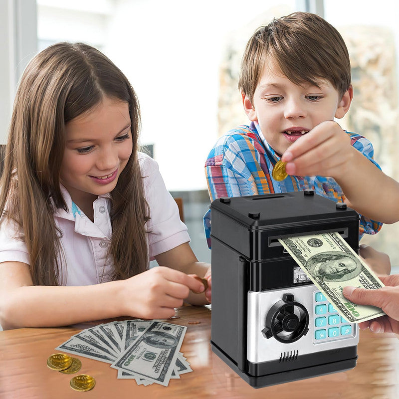 Toys for Kids Ages 5-7, 8-10, Electronic ATM Password Cash Coin Can Auto Scroll Paper Money Saving Box Toys for 6 7 8 9 10 11 12 Year Old Girl Christmas Birthday Gifts black - Image 3