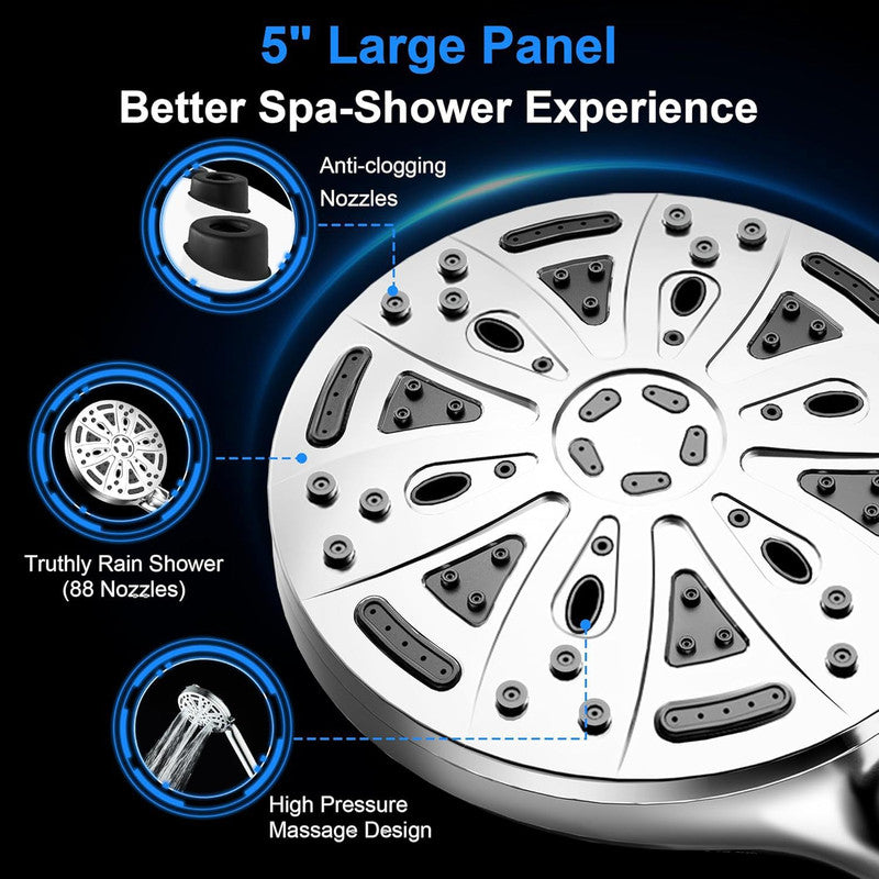 Filtered Shower Head with Handheld, High Pressure 8 Spray Showerhead with Filters & Upgraded Detachable Shower Head, Water Softener Filters Beads for Hard Water -Remove Chlorine Black - Image 4