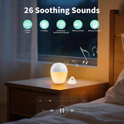 3 in 1 Smart Sound Machine, White Noise Machine with Noise Detection, Night Light, Bluetooth Speaker, Rechargeable Battery, 26 Soothing Sounds and Portable Design for Kids & Adults - Image 3