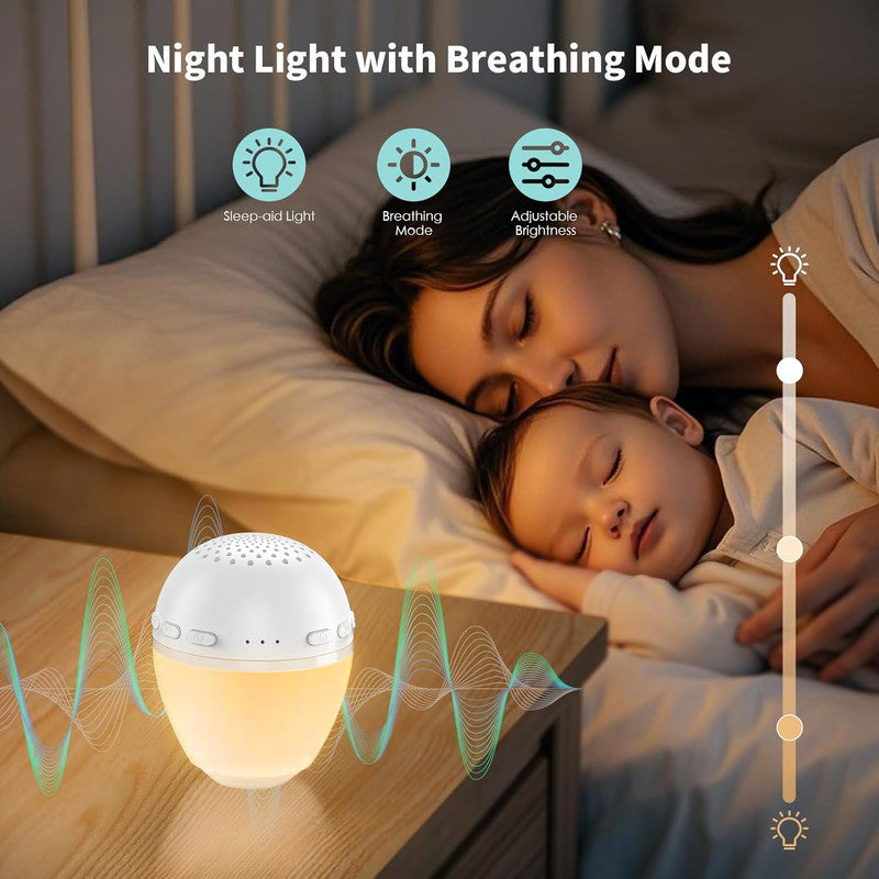 3 in 1 Smart Sound Machine, White Noise Machine with Noise Detection, Night Light, Bluetooth Speaker, Rechargeable Battery, 26 Soothing Sounds and Portable Design for Kids & Adults - Image 4