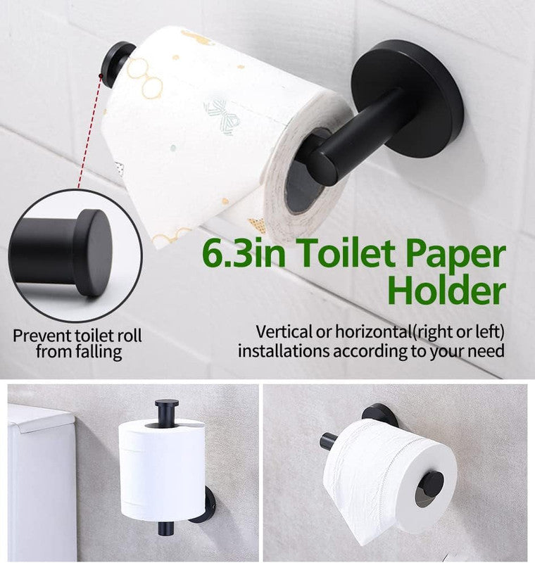 10pcs Bathroom Hardware Set, Including 16" Hand Towel Bars, Toilet Paper Holders, Towel Rings, Robe Towel Hooks - Image 5