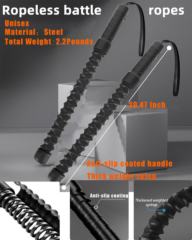 Ropeless Battle Ropes for Home Gym, Cordless Exerciser Rope, Heavy Duty Weighted Wireless Battle Ropes, Exercise Equipment for HIIT, Portable Training Flow rope Working Out for Men Women, Cardio Train - Image 2