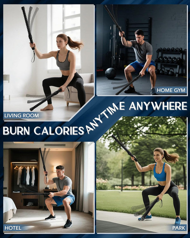 Ropeless Battle Ropes for Home Gym, Cordless Exerciser Rope, Heavy Duty Weighted Wireless Battle Ropes, Exercise Equipment for HIIT, Portable Training Flow rope Working Out for Men Women, Cardio Train - Image 5