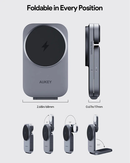 Aukey MagFusion Z Qi2 3-in-1 Foldable Magnetic Fast Wireless Charging Station (LC-MC312) - Image 5