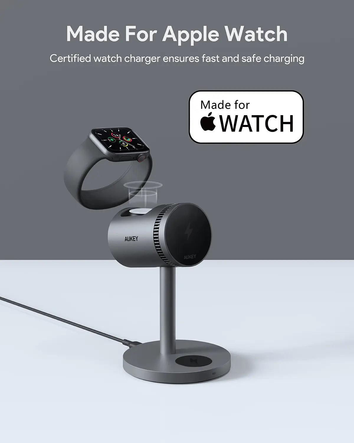 Aukey MagFusion 3-in-1 Pro Qi2 Magnetic Fast Wireless Charging Station with Active Cooling (LC-MC311A) - Image 7