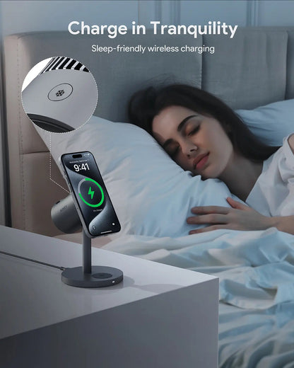 Aukey MagFusion 3-in-1 Pro Qi2 Magnetic Fast Wireless Charging Station with Active Cooling (LC-MC311A) - Image 9