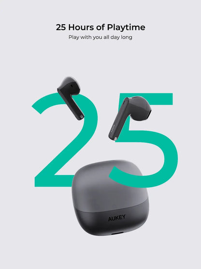 AUKEY Move Flex True Wireless Bluetooth 5.3 Earbuds with ENC, 85ms Low Latency & 25H Battery Life – EP-M4 - Image 2