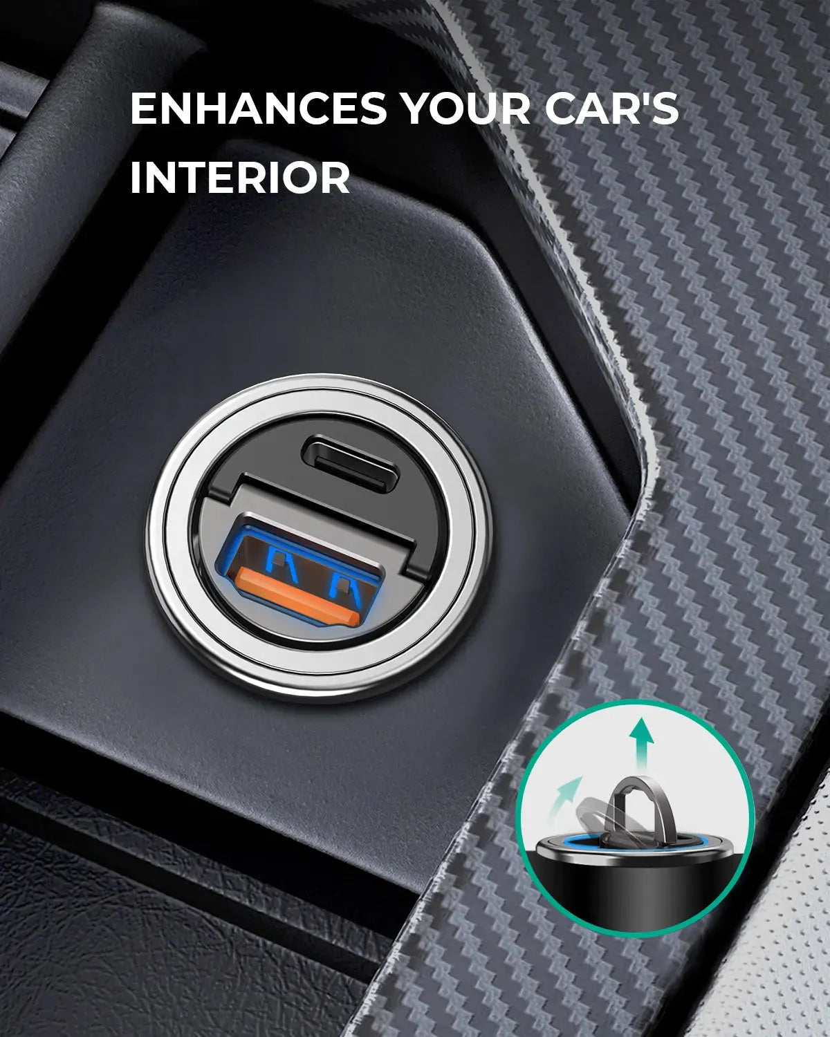 AUKEY CC-A3 Nano Car Charger Dual port 30W - Image 4