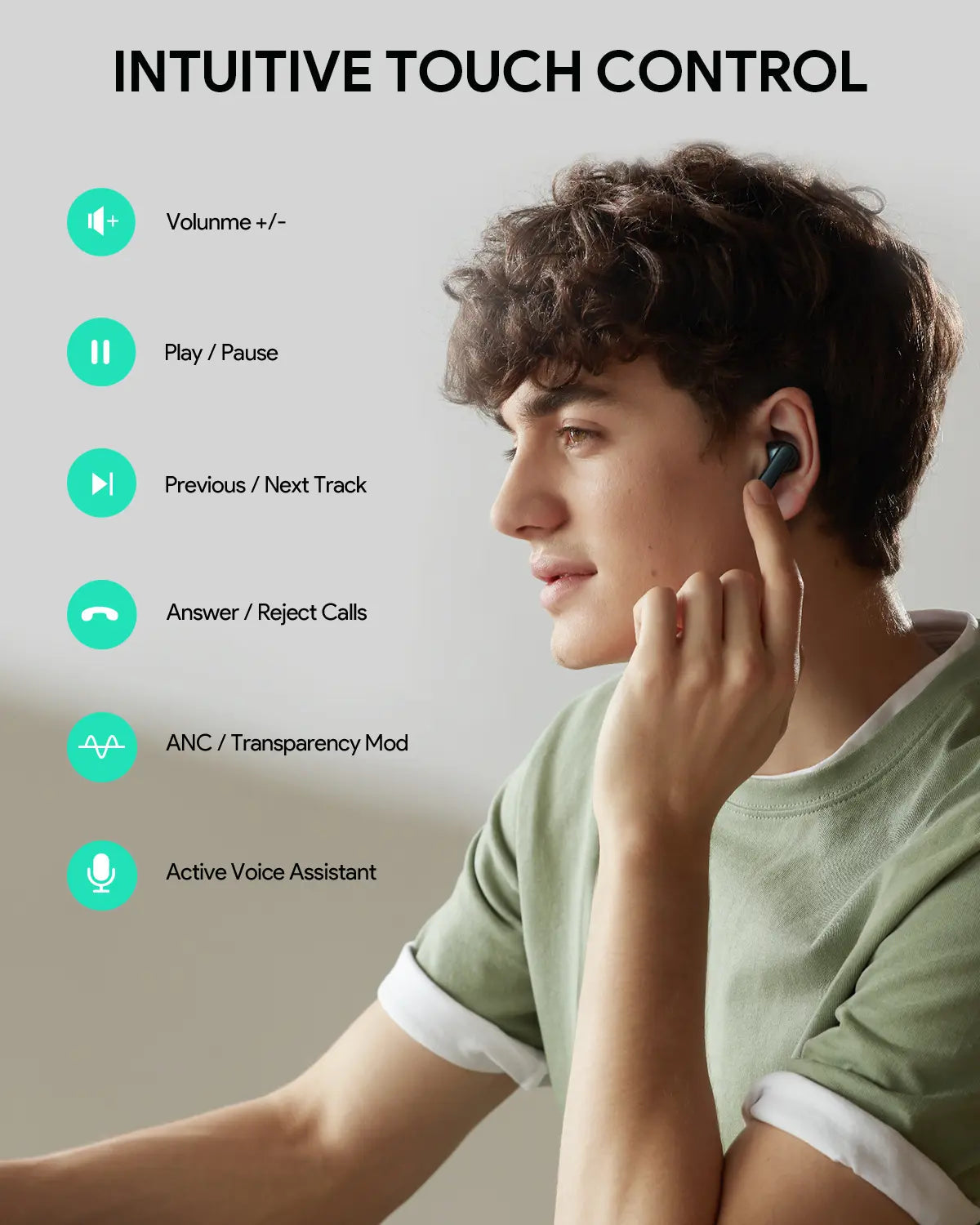 Aukey True Wireless Earbuds With Noise Cancelling MOVE MINI NC (EP-M1NC) - Image 9