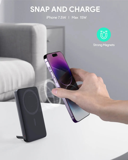 AUKEY 6700mAh Magnetic Wireless Power Bank with 20W USB-C & 15W Wireless Charging – PB-MS01 - Image 2