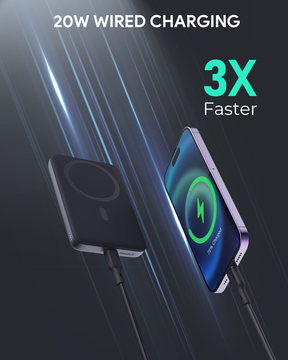 Aukey MagLinnk 6700mAh Magnetic Wireless Charging Power Bank (PB-MS01) - Image 4