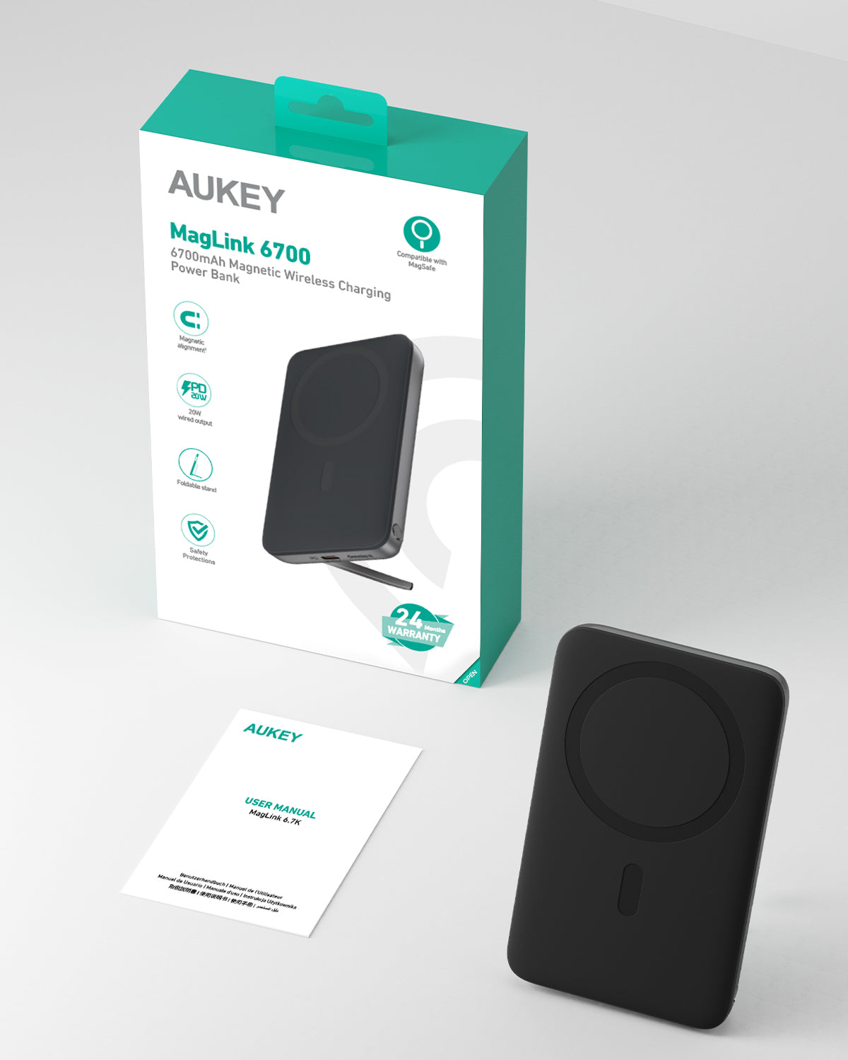 Aukey MagLinnk 6700mAh Magnetic Wireless Charging Power Bank (PB-MS01) - Image 9